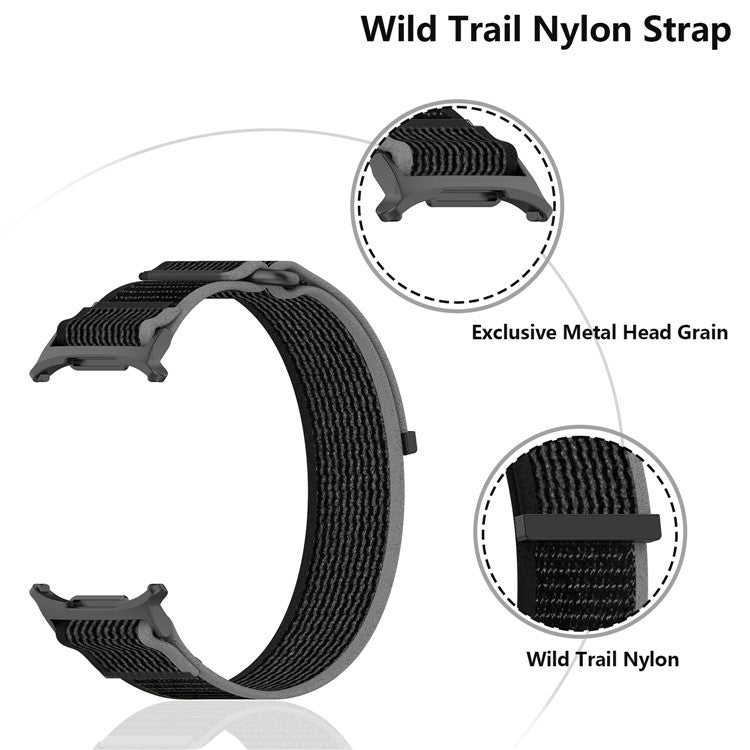 KALEBOL For Samsung Galaxy Watch Ultra 47mm Watch Strap Breathable Nylon Sport Strap - Green+Grey