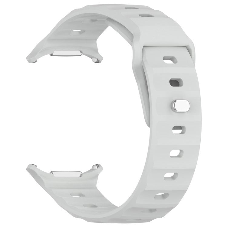 KALEBOL For Samsung Galaxy Watch Ultra 47mm Silicone Watchband Watch Strap with Square Buckle - Light Grey