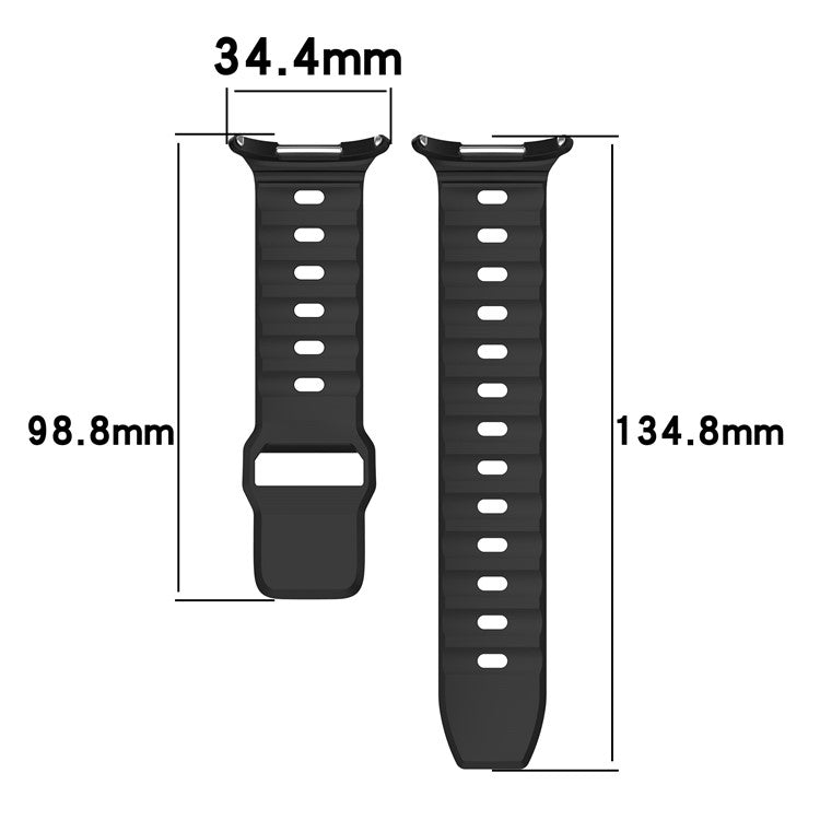 KALEBOL For Samsung Galaxy Watch Ultra 47mm Silicone Watchband Watch Strap with Square Buckle - Light Grey