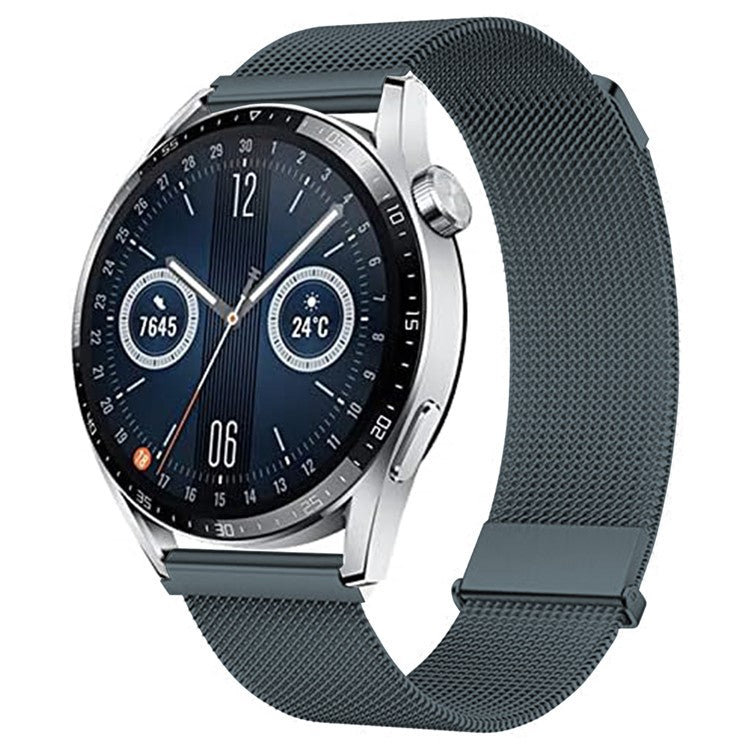 KALEBOL For Huawei Watch GT 4 46mm Magnetic Milanese Strap 22mm Stainless Steel Watch Band - Graphite Grey