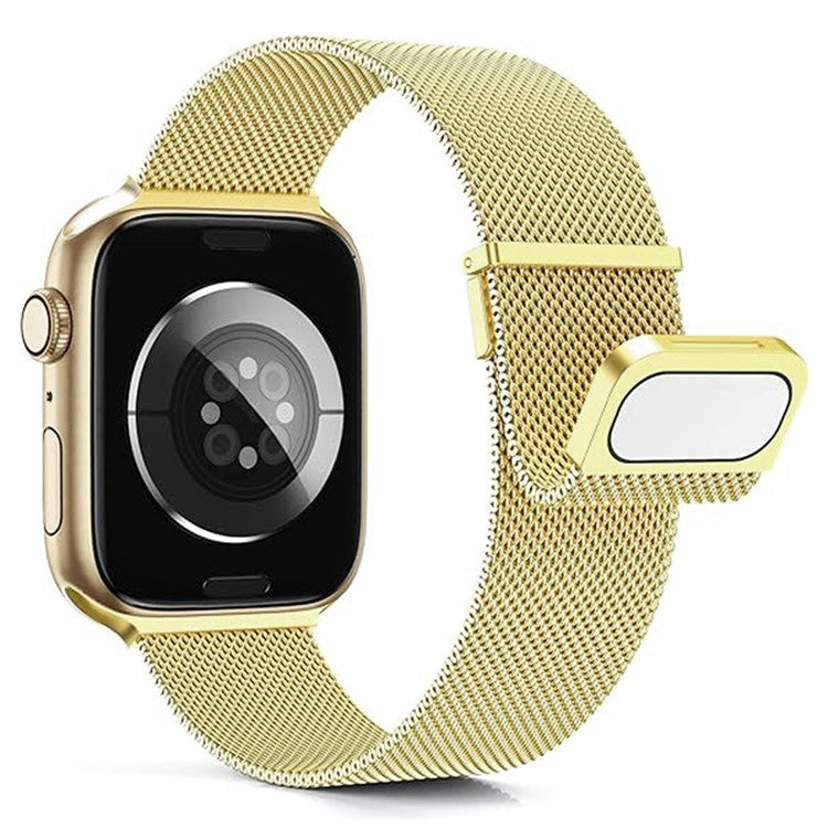 KALEBOL For Apple Watch Series 10 42mm / 9 8 7 41mm / SE (2023) SE (2022) SE 6 5 4 40mm / 3 2 1 38mm Milanese Mesh Strap Magnetic Watch Band - Gold