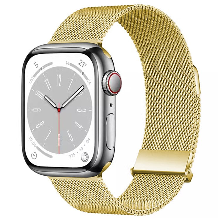 KALEBOL For Apple Watch Series 10 42mm / 9 8 7 41mm / SE (2023) SE (2022) SE 6 5 4 40mm / 3 2 1 38mm Milanese Mesh Strap Magnetic Watch Band - Gold