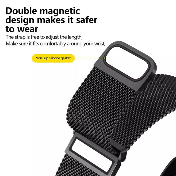 KALEBOL For Apple Watch Series 10 42mm / 9 8 7 41mm / SE (2023) SE (2022) SE 6 5 4 40mm / 3 2 1 38mm Milanese Mesh Strap Magnetic Watch Band - Gold