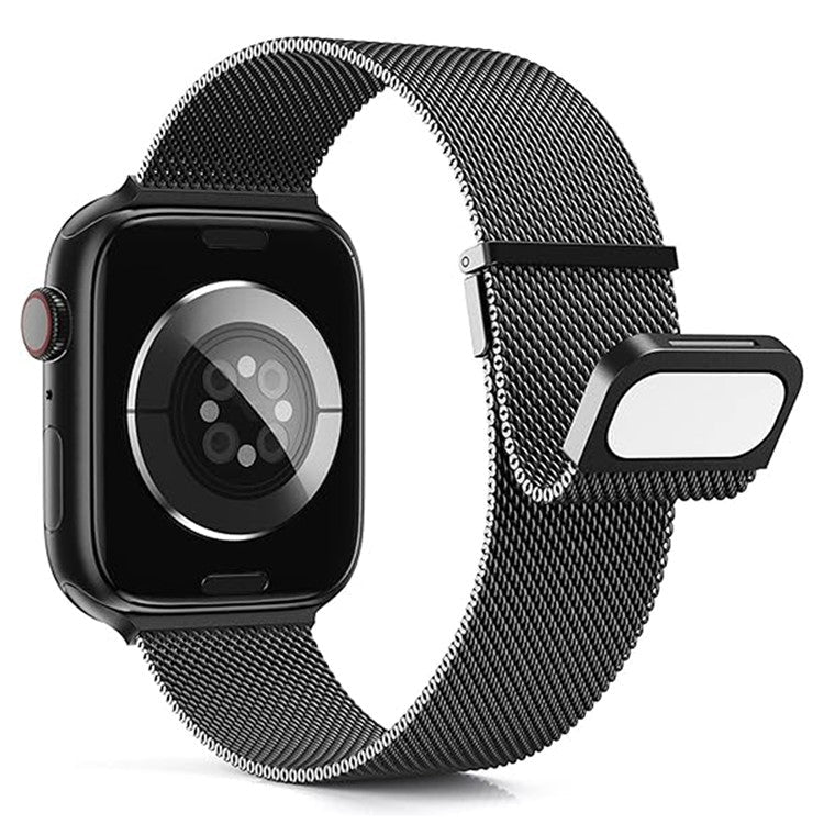 KALEBOL For Apple Watch 10 46mm / Ultra 2 / Ultra 49mm / 9 8 7 45mm / SE (2023) SE (2022) SE 6 5 4 44mm / 3 2 1 42mm Milanese Magnetic Watch Strap - Black