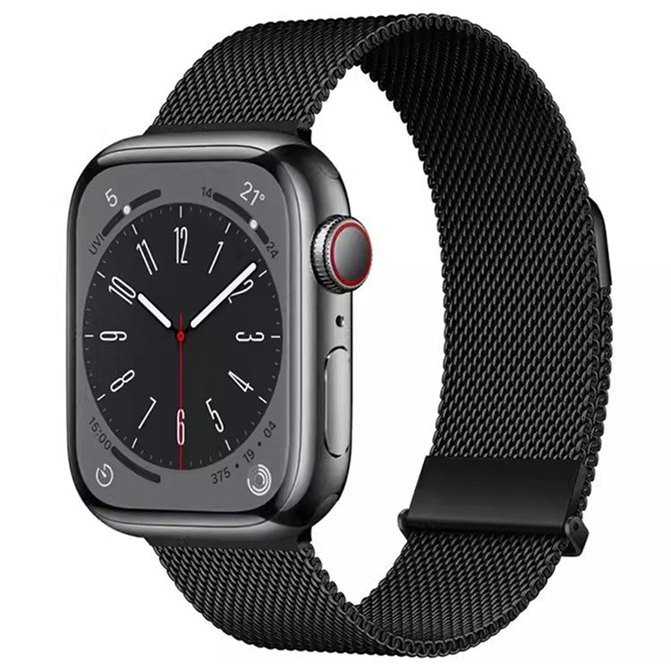 KALEBOL For Apple Watch 10 46mm / Ultra 2 / Ultra 49mm / 9 8 7 45mm / SE (2023) SE (2022) SE 6 5 4 44mm / 3 2 1 42mm Milanese Magnetic Watch Strap - Black
