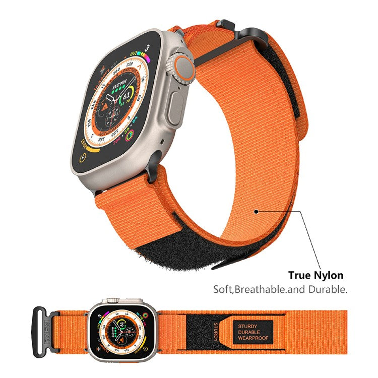 KALEBOL For Apple Watch 10 46mm / Ultra 2 / Ultra 49mm / 9 8 7 45mm / SE (2023) SE (2022) SE 6 5 4 44mm / 3 2 1 42mm Nylon Strap - Orange