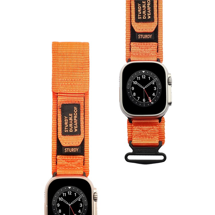 KALEBOL For Apple Watch 10 46mm / Ultra 2 / Ultra 49mm / 9 8 7 45mm / SE (2023) SE (2022) SE 6 5 4 44mm / 3 2 1 42mm Nylon Strap - Orange