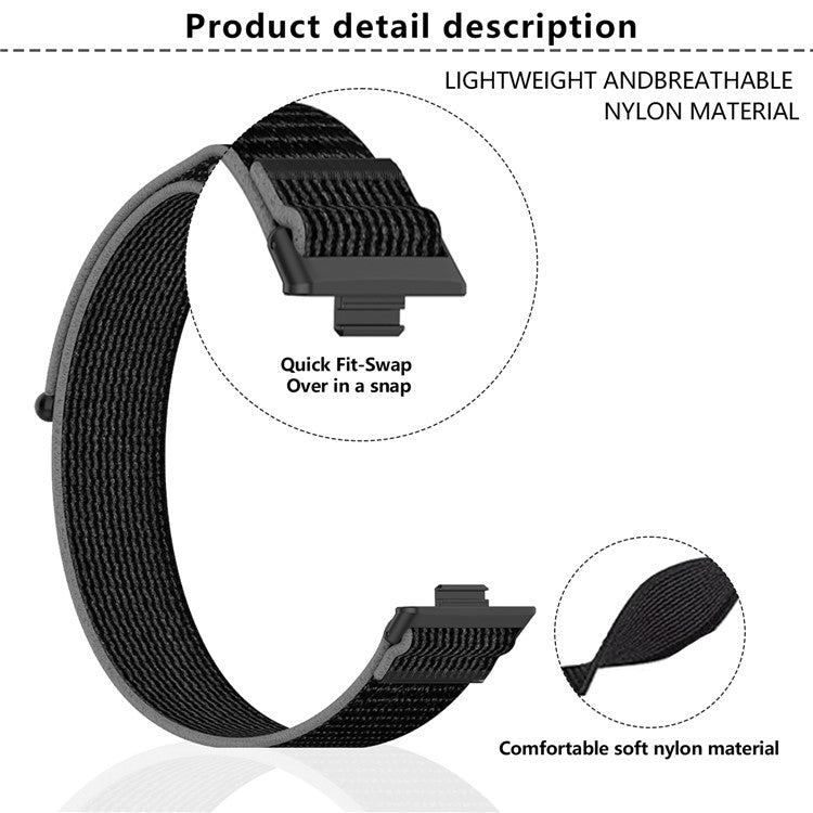 KALEBOL For Huawei Watch Fit 3 Watch Strap Breathable Nylon Sport Strap - Green+Grey