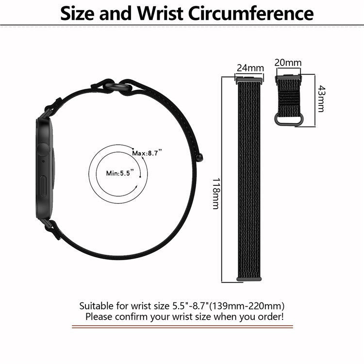 KALEBOL For Huawei Watch Fit 3 Watch Strap Breathable Nylon Sport Strap - Green+Grey