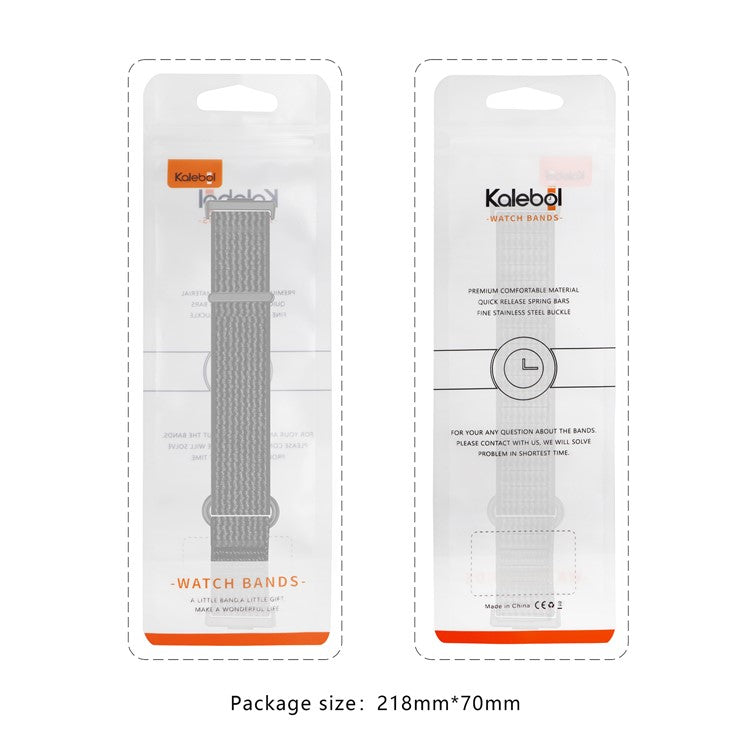KALEBOL For Huawei Watch Fit 3 Watch Strap Breathable Nylon Sport Strap - Green+Grey