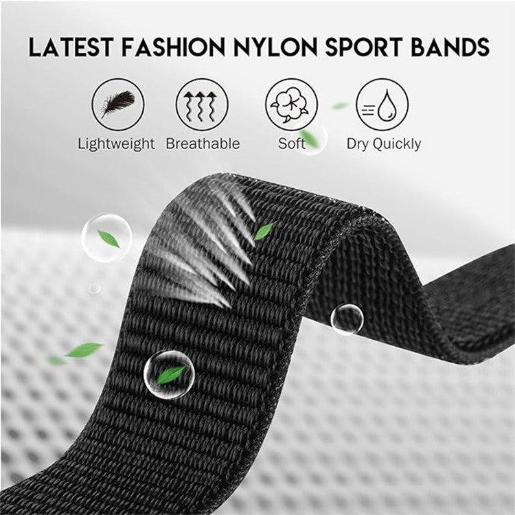 KALEBOL For Huawei Watch Fit 3 Strap Magic Tape Nylon Soft Watch Band - Black