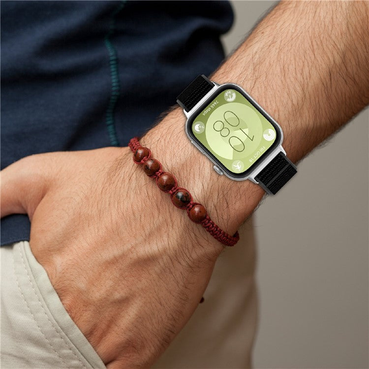 KALEBOL For Huawei Watch Fit 3 Strap Magic Tape Nylon Soft Watch Band - Black