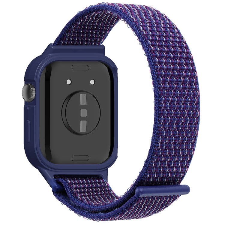 Integrated Watch Strap for Huawei Watch Fit 3 Woven Nylon Watchband with TPU Watch Case - Indigo Blue