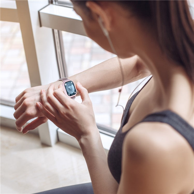 Integrated Watch Strap for Huawei Watch Fit 3 Woven Nylon Watchband with TPU Watch Case - Seashell