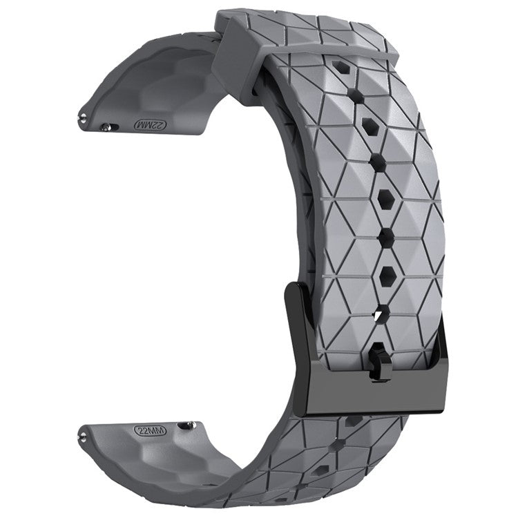 KALEBOL For Huawei Watch 4 / 4 Pro / GT 4 46mm Watch Band 22mm Football Pattern Silicone Strap - Grey