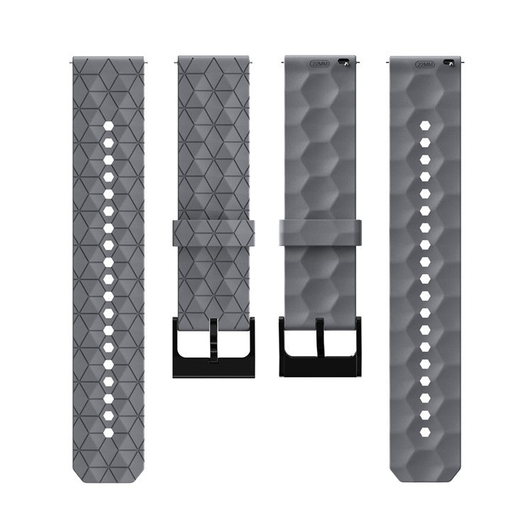 KALEBOL For Huawei Watch 4 / 4 Pro / GT 4 46mm Watch Band 22mm Football Pattern Silicone Strap - Grey