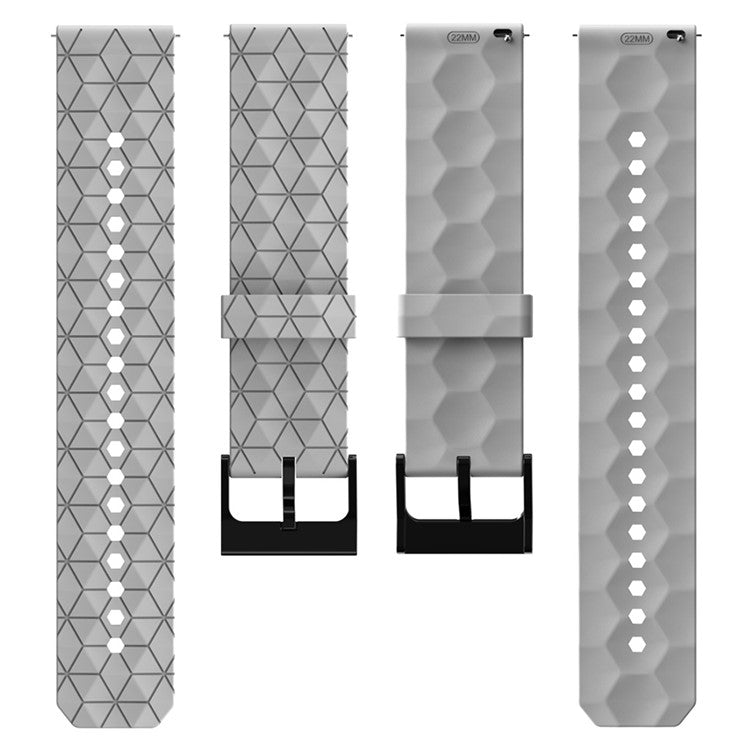 KALEBOL For Huawei Watch GT 3 42mm / GT 3 Pro 43mm Watch Strap 20mm Silicone Band Football Pattern - White