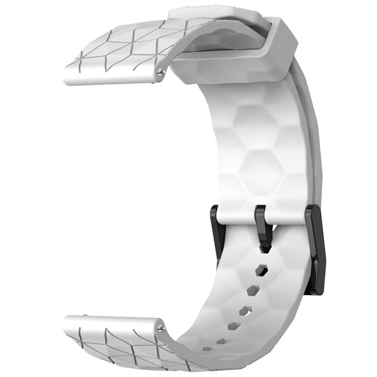 KALEBOL For Huawei Watch GT 3 42mm / GT 3 Pro 43mm Watch Strap 20mm Silicone Band Football Pattern - White