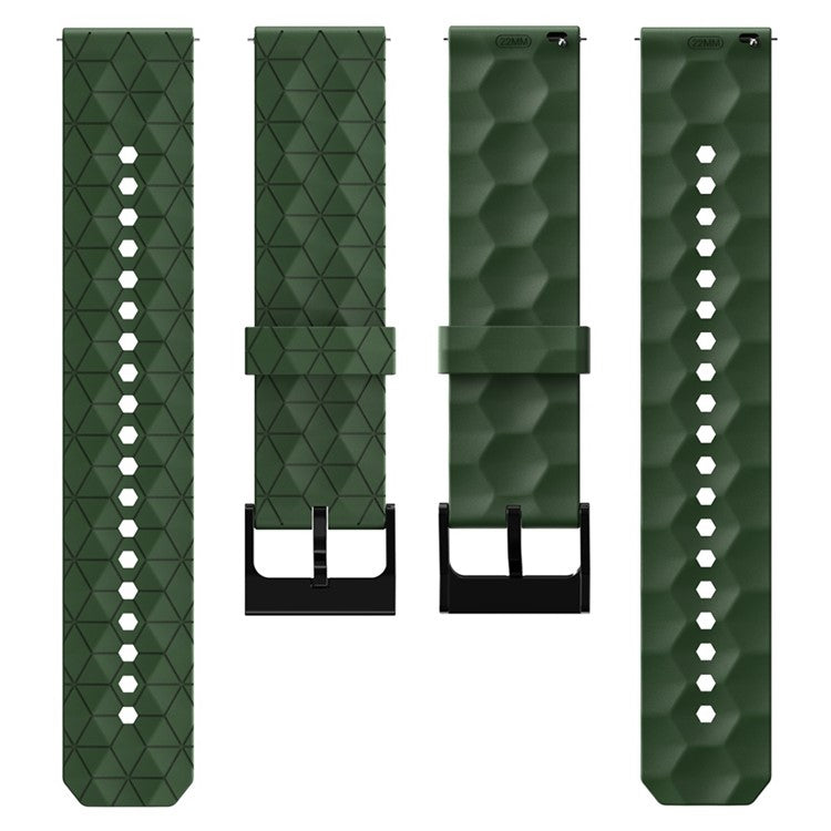KALEBOL For Huawei Watch GT 3 42mm / GT 3 Pro 43mm Watch Strap 20mm Silicone Band Football Pattern - Army Green
