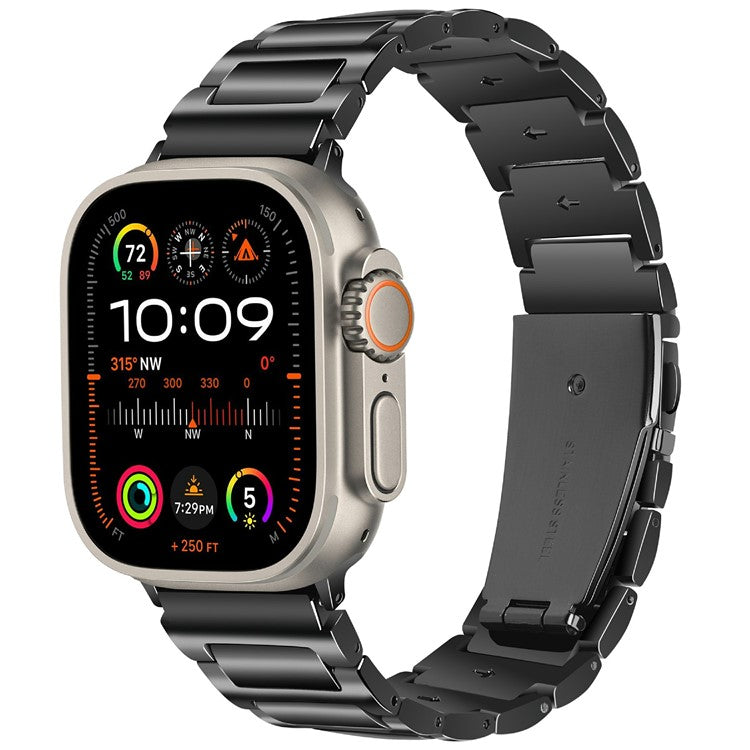 KALEBOL For Apple Watch Series 10 42mm / 9 8 7 41mm / SE (2023) SE (2022) SE 6 5 4 40mm / 3 2 1 38mm Zinc Alloy Watch Band - Black