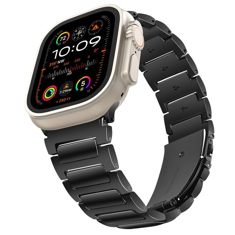 KALEBOL For Apple Watch Series 10 42mm / 9 8 7 41mm / SE (2023) SE (2022) SE 6 5 4 40mm / 3 2 1 38mm Zinc Alloy Watch Band - Black