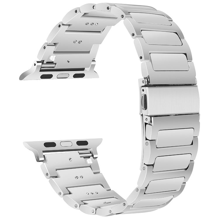 KALEBOL For Apple Watch Series 10 42mm / 9 8 7 41mm / SE (2023) SE (2022) SE 6 5 4 40mm / 3 2 1 38mm Zinc Alloy Watch Band - Silver