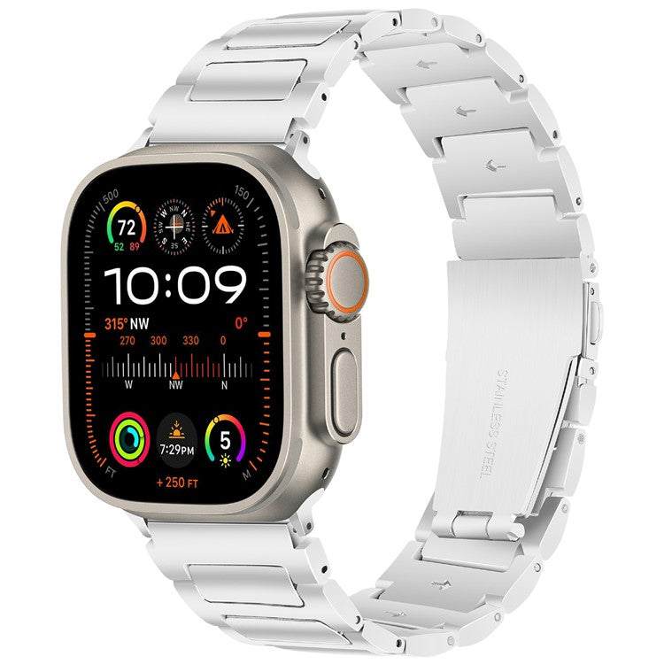 KALEBOL For Apple Watch Series 10 42mm / 9 8 7 41mm / SE (2023) SE (2022) SE 6 5 4 40mm / 3 2 1 38mm Zinc Alloy Watch Band - Silver