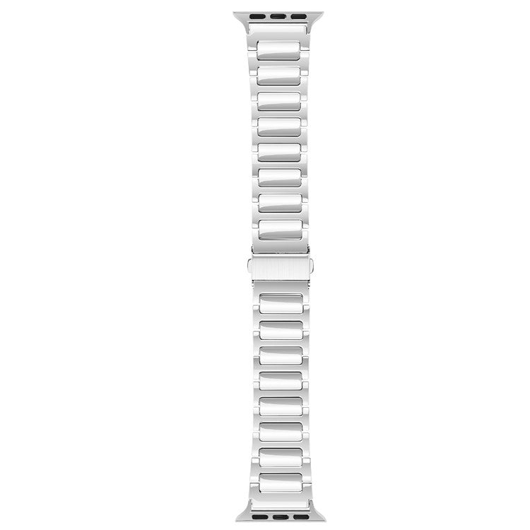 KALEBOL For Apple Watch Series 10 42mm / 9 8 7 41mm / SE (2023) SE (2022) SE 6 5 4 40mm / 3 2 1 38mm Zinc Alloy Watch Band - Silver