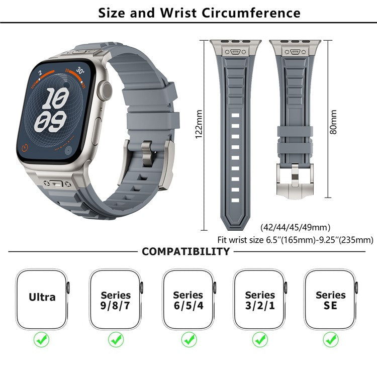 KALEBOL For Apple Watch 10 46mm / Ultra 2 / Ultra 49mm / 9 8 7 45mm / SE (2023) SE (2022) SE 6 5 4 44mm / 3 2 1 42mm Silicone Watch Band - Black+Orange