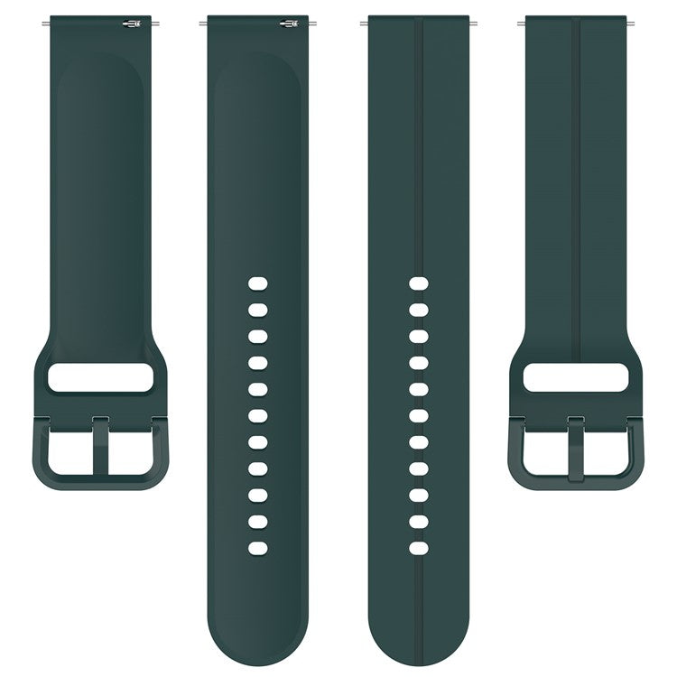 KALEBOL For Huawei Watch 4 / 4 Pro / GT 4 46mm Watch Strap 22mm Silicone Band Groove Design - Midnight Green