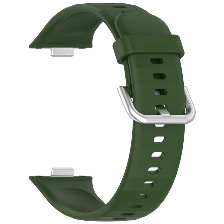 KALEBOL For Huawei Watch Fit 3 Watch Band Soft Silicone Adjustable Wrist Strap - Army Green