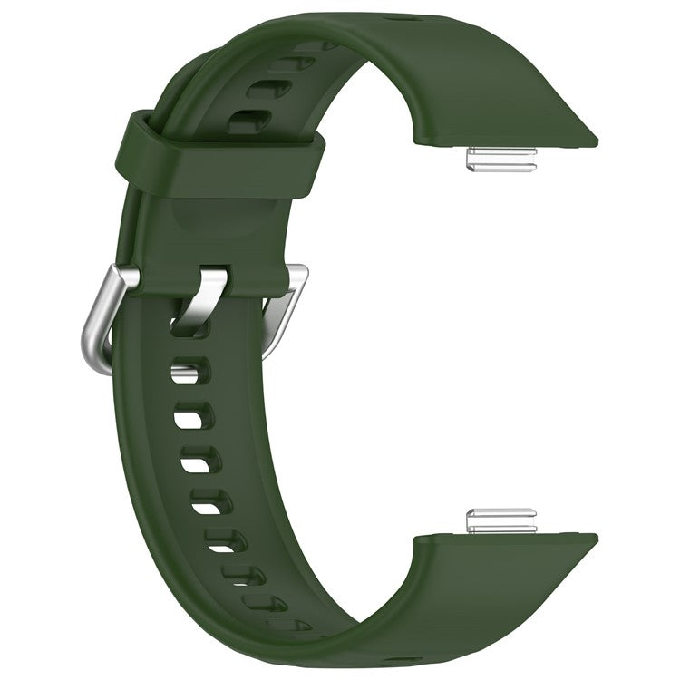 KALEBOL For Huawei Watch Fit 3 Watch Band Soft Silicone Adjustable Wrist Strap - Army Green