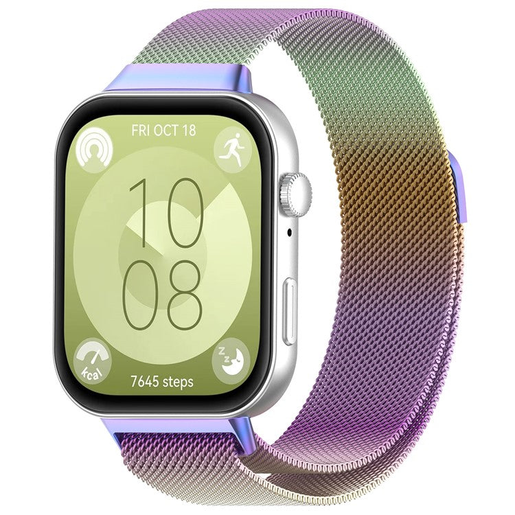 KALEBOL For Huawei Watch Fit 3 Milanese Stainless Steel Watch Band Magnetic Wrist Strap - Multi-color