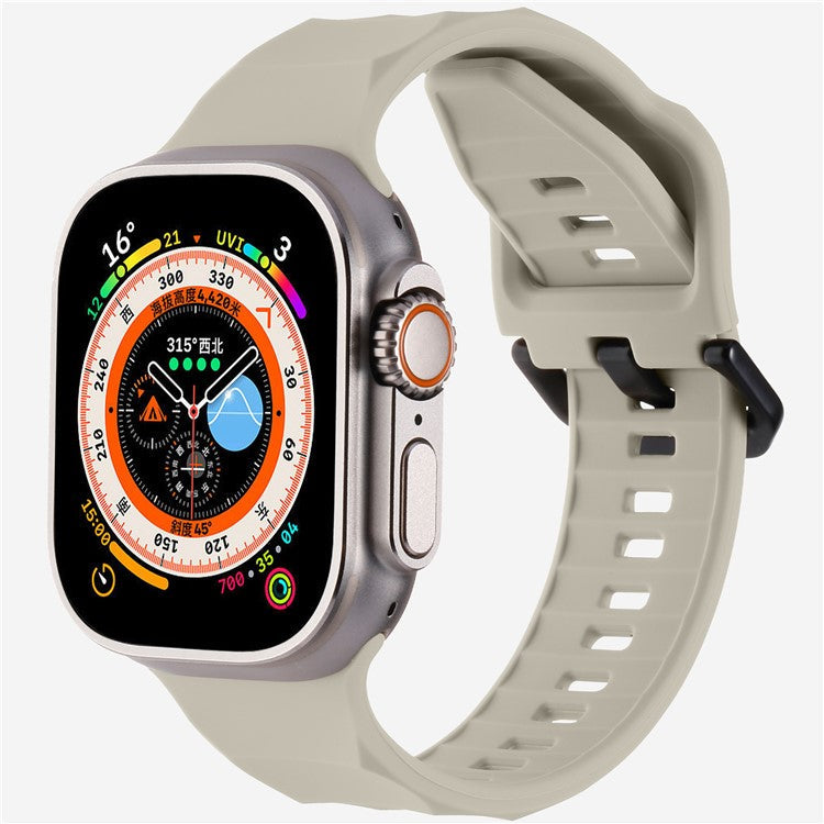 KALEBOL For Apple Watch 10 46mm / Ultra 2 / Ultra 49mm / 9 8 7 45mm / SE (2023) SE (2022) SE 6 5 4 44mm / 3 2 1 42mm Silicone Sport Watch Strap - Starlight