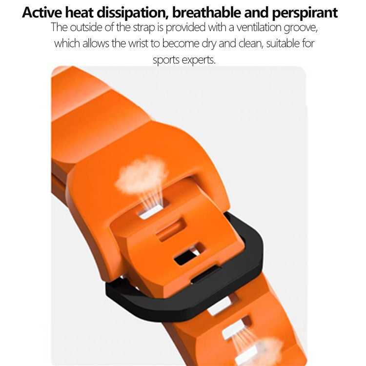 KALEBOL For Apple Watch 10 46mm / Ultra 2 / Ultra 49mm / 9 8 7 45mm / SE (2023) SE (2022) SE 6 5 4 44mm / 3 2 1 42mm Silicone Sport Watch Strap - Starlight