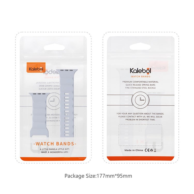 KALEBOL For Apple Watch 10 46mm / Ultra 2 / Ultra 49mm / 9 8 7 45mm / SE (2023) SE (2022) SE 6 5 4 44mm / 3 2 1 42mm Silicone Sport Watch Strap - Starlight