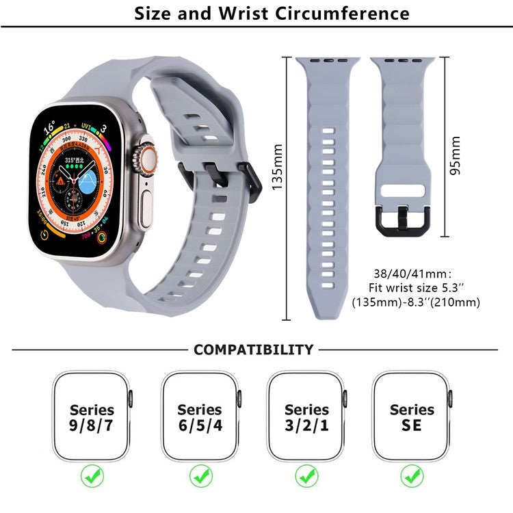 KALEBOL For Apple Watch Series 10 42mm / 9 8 7 41mm / SE (2023) SE (2022) SE 6 5 4 40mm / 3 2 1 38mm Watch Band Silicone Strap - White