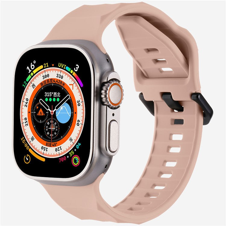 KALEBOL For Apple Watch Series 10 42mm / 9 8 7 41mm / SE (2023) SE (2022) SE 6 5 4 40mm / 3 2 1 38mm Watch Band Silicone Strap - Pink