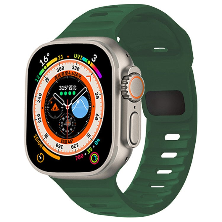 KALEBOL For Apple Watch 10 46mm / Ultra 2 / Ultra 49mm / 9 8 7 45mm / SE (2023) SE (2022) SE 6 5 4 44mm / 3 2 1 42mm Silicone Watch Band - Green