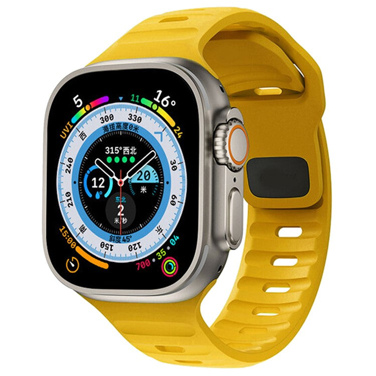 KALEBOL For Apple Watch Series 10 42mm / 9 8 7 41mm / SE (2023) SE (2022) SE 6 5 4 40mm / 3 2 1 38mm Watch Band Sports Silicone Strap - Yellow