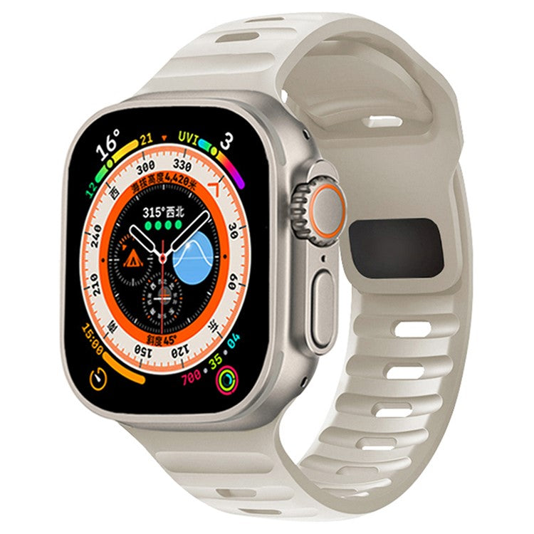 KALEBOL For Apple Watch Series 10 42mm / 9 8 7 41mm / SE (2023) SE (2022) SE 6 5 4 40mm / 3 2 1 38mm Watch Band Sports Silicone Strap - Starlight