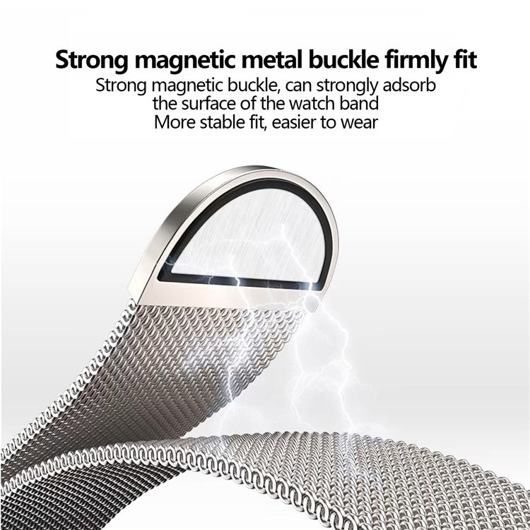 KALEBOL For Apple Watch Series 10 42mm / 9 8 7 41mm / SE (2023) SE (2022) SE 6 5 4 40mm / 3 2 1 38mm Milanese Metal Watchband - Pink / Orange