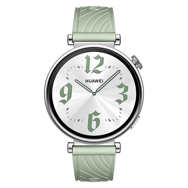 KALEBOL For Huawei Watch GT 4 41mm / Garmin Venu 3S / Asus Zenwatch 3 WI503Q Silicone Watch Band 18mm - Light Green / Silver