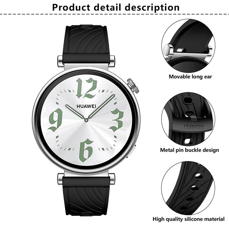 KALEBOL For Huawei Watch GT 4 41mm / Garmin Venu 3S / Asus Zenwatch 3 WI503Q Silicone Watch Band 18mm - Black / Black