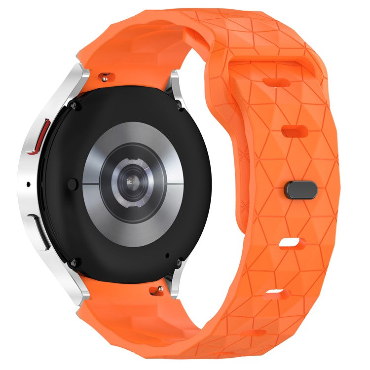 For Samsung Galaxy Watch FE 40mm / Watch6 / Watch6 Classic / Watch 5 / Watch 5 Pro Silicone Watch Band Football Pattern - Orange