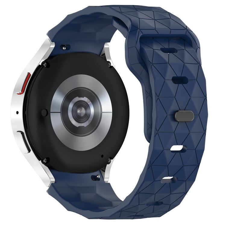 For Samsung Galaxy Watch FE 40mm / Watch6 / Watch6 Classic / Watch 5 / Watch 5 Pro Silicone Watch Band Football Pattern - Midnight Blue