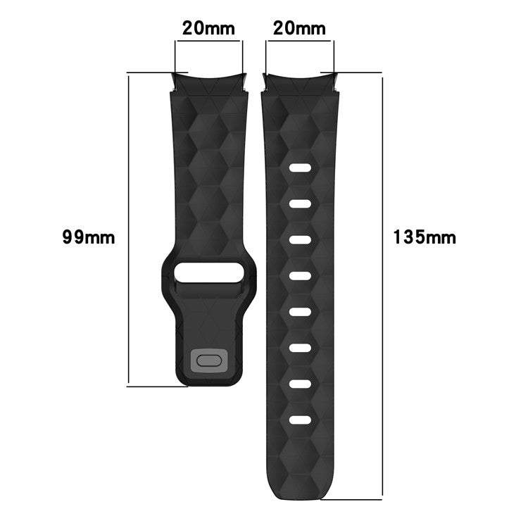 For Samsung Galaxy Watch FE 40mm / Watch6 / Watch6 Classic / Watch 5 / Watch 5 Pro Silicone Watch Band Football Pattern - Midnight Blue