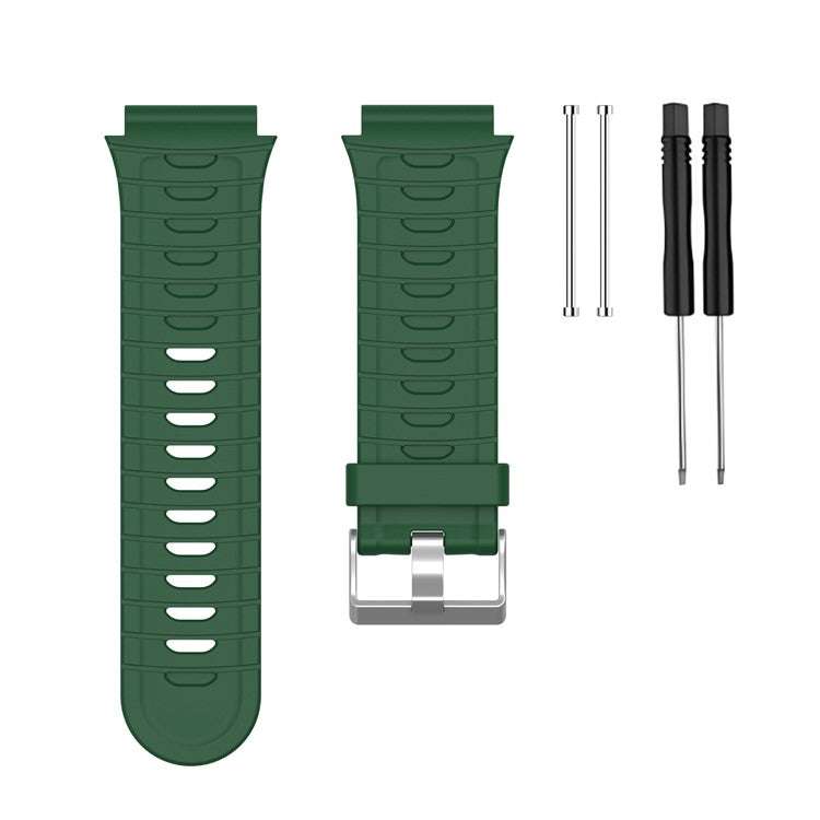For Garmin Forerunner 920XT Watch Strap Silicone Band with Spring Bar and Screwdriver - Army Green
