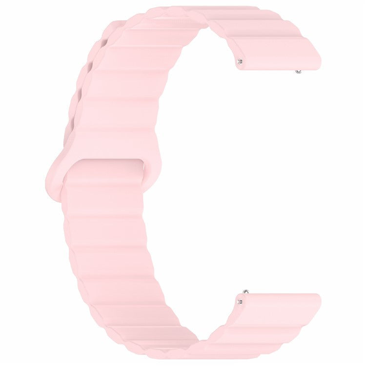 For Garmin vivoactive 5 Magnetic Silicone Watch Band 20mm Adjustable Replacement Strap - Pink
