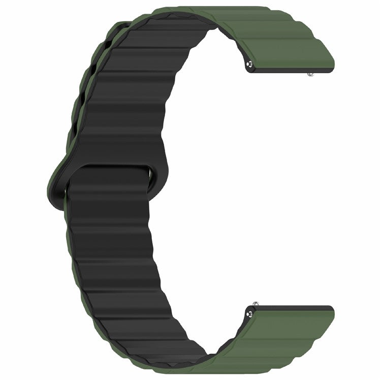 For Garmin Venu 3 Silicone Watch Band Magnetic 22mm Universal Replacement Strap - Army Green+Black